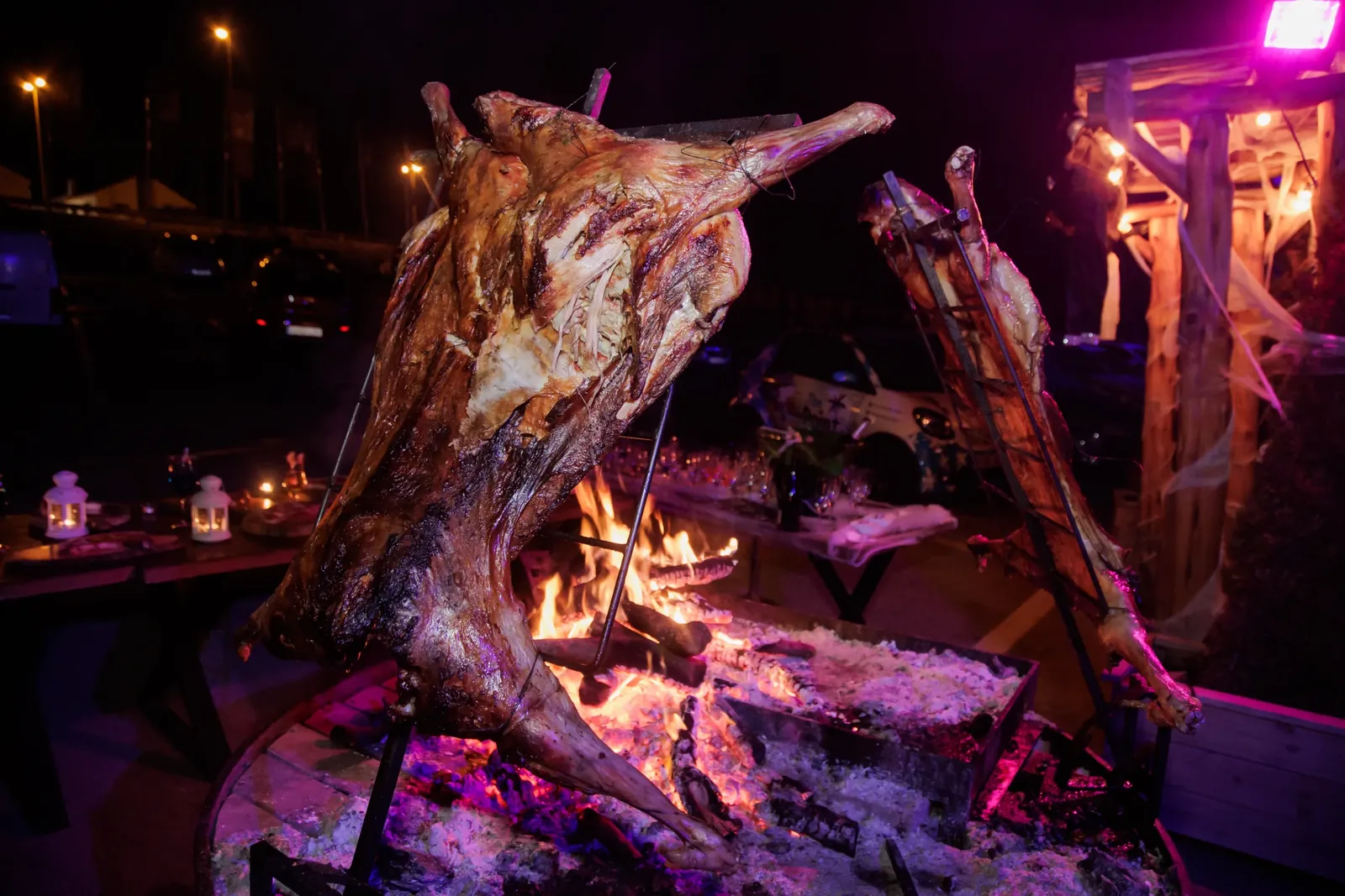 Barbecue dinner at a beach club event in Marbella