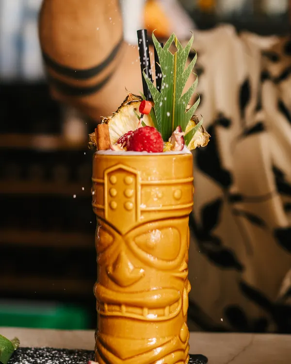 Tiki cocktail at our Marbella beach club