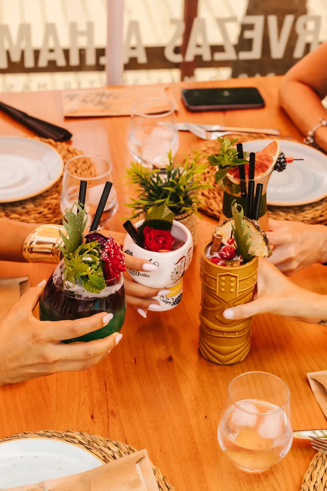 Signature cocktails to share at the beach club in Marbella